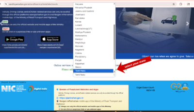 Driving licence renewal steps - select state